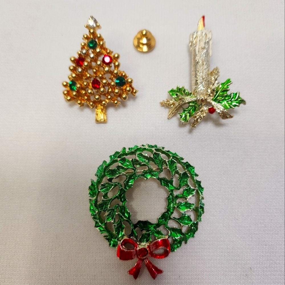 Vintage Holiday Brooch/Pin Bundle